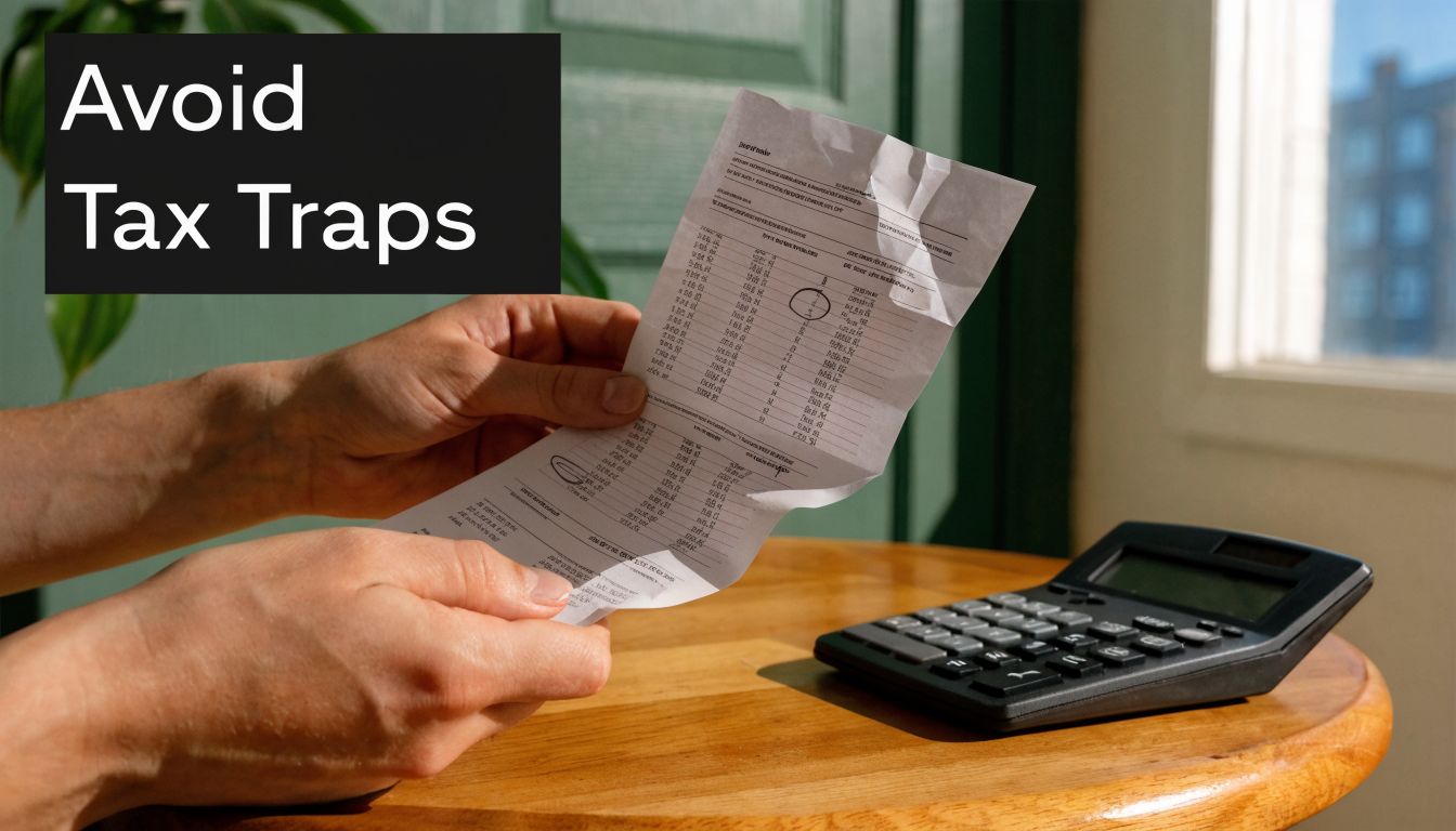 A person reviewing a long financial receipt with a calculator while considering personal tax planning strategies.