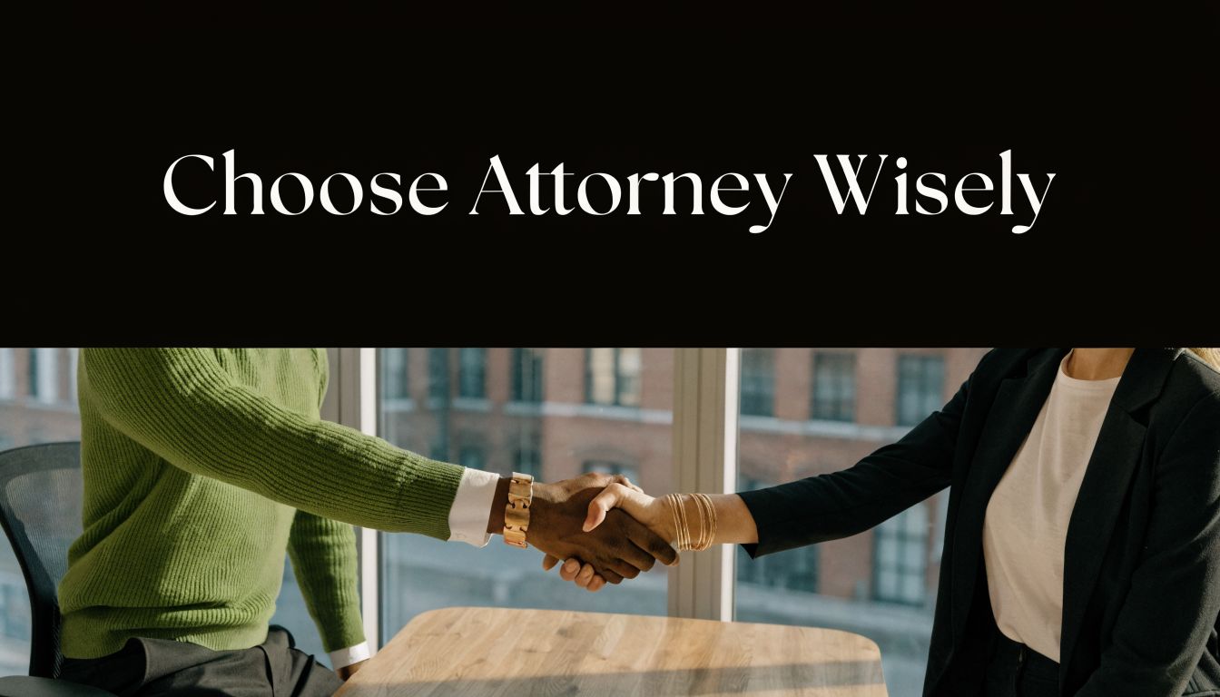 A professional man and woman in business attire shaking hands in a bright, modern office space.